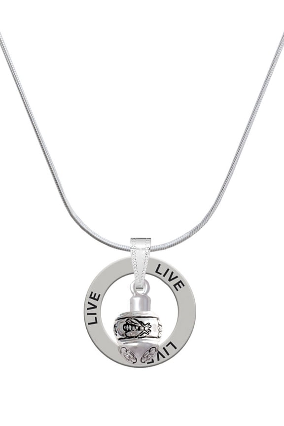 Silvertone Napoleon's Bee Spinner Live Ring Charm Necklace, 18"