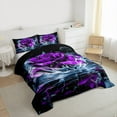 thumbnail image 3 of Castle Fairy Teens Purple Rose Twin Comforter Sets,Romantic Flower Bedding Set, 3 of 8