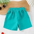 thumbnail image 4 of BRGZLK Kids Boys Swim Trunks Summer Solid Color Casual Lightweight Quick Dry Drawstring Board Shorts with Pocket for Vacation Beach Surfing Light Blue 8-9 Years, 4 of 6