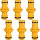 thumbnail image 1 of 6 Pack Double Male Hose Connectors Extender for Join Garden Hose Pipe Tube (Yellow), 1 of 5