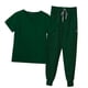 thumbnail image 3 of Conjunto de uniforme para mujer, traje cómodo, sencillo, con múltiples bolsillos, ligero, escote en V, duradero, informal, pantalones de , Verde m Color verde M Salvador Blusa y pantalones médicos, 3 of 10