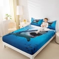 thumbnail image 4 of Feelyou 3D Marine Shark Twin Sheet Sets, Sea Animal Child Bedding, 3pcs, 4 of 7