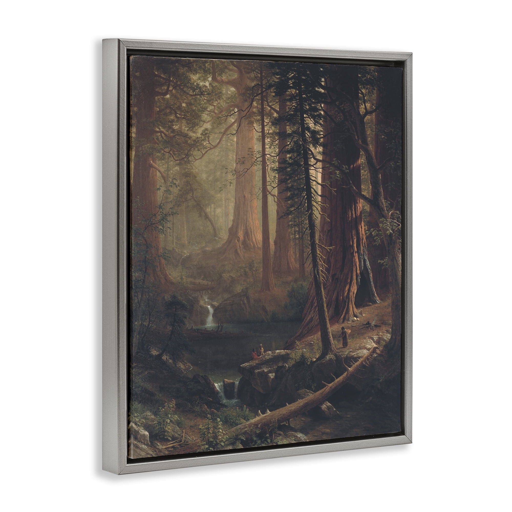 Stupell Industries Classic Trees of California Landscape & Nature Painting Gray Floater Framed Canvas Art Print Wall Art, 25 x 31