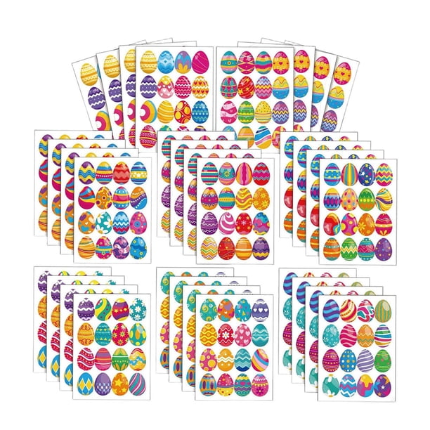 32 pegatinas de huevos de Pascua para decoración de fiestas, festivales, reuniones familiares y suministros para fiestas.