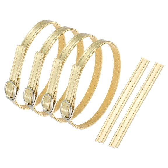 Uxcell 2 Pair Replacement Ankle Strap for Heels Leather Shoe Bands, Gold