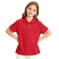 thumbnail image 6 of Girls Breathable Polo Shirt Kids Short Sleeve School Uniform Golf Shirt Casual Quick Dry Three-Button Polo Shirt 110, 6 of 7