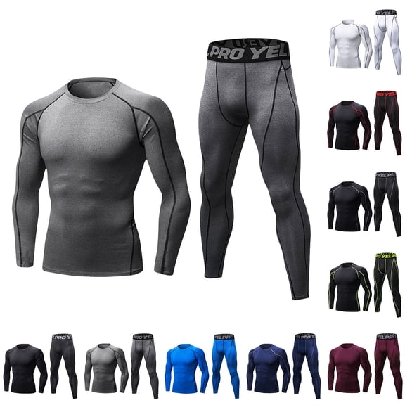 Blekii Men's Long Johns Thermal Underwear Base Layer for Cold Weather Black L
