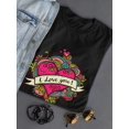 thumbnail image 3 of I Love You Heart With Ribbon T-Shirt Women -Image by Shutterstock, Female x-Large, 3 of 4