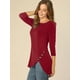 thumbnail image 2 of Blusa de Túnica Elástica Allegra K Casual Borgoña XL, 2 of 6