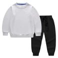 thumbnail image 4 of Zpanxa Girls 2 Piece Outfits Light Blue Hoodie and Black Jogger Pants Set Colorblock Casual Sportswear for Boys Girls Kids White 8 Years, 4 of 9