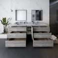 thumbnail image 2 of Fresca Stella 84" Double Bathroom Cabinet w/ Top & Sinks in Ash Gray, 2 of 17