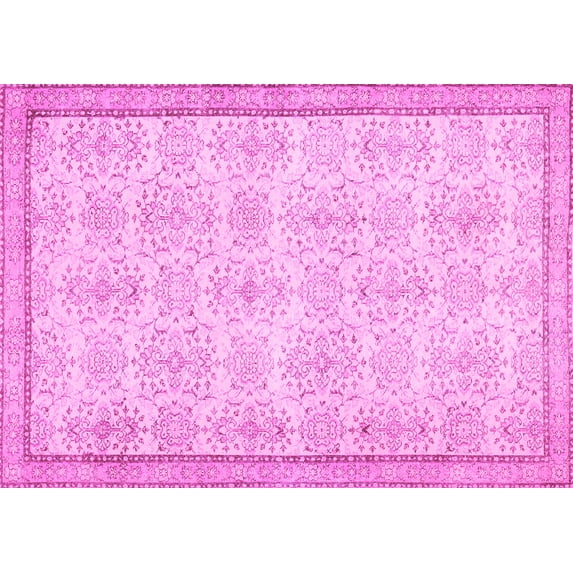 Ahgly Company Indoor Rectangle Abstract Pink Contemporary Area Rugs, 4' x 6'