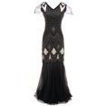 thumbnail image 1 of Vestido pequeño de banquete europeo y americano con lentejuelas y bordado hecho a mano, 1 of 6