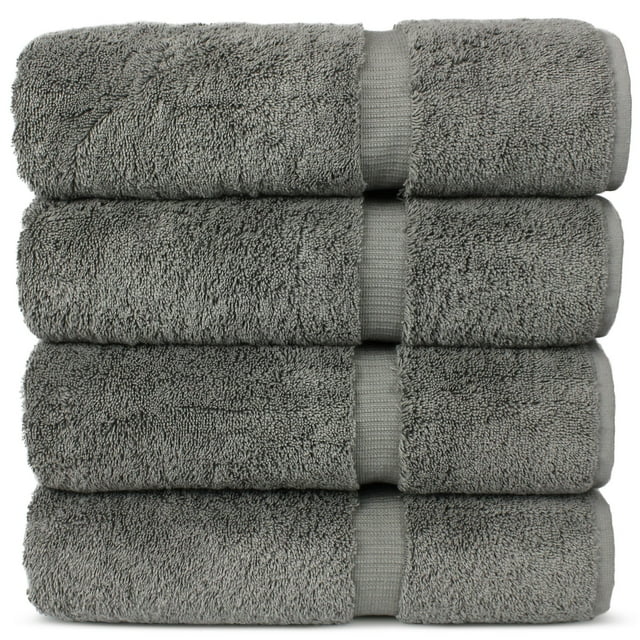 Toallas Chakir Turkish Linens, 100% algodón, 4 piezas, color gris