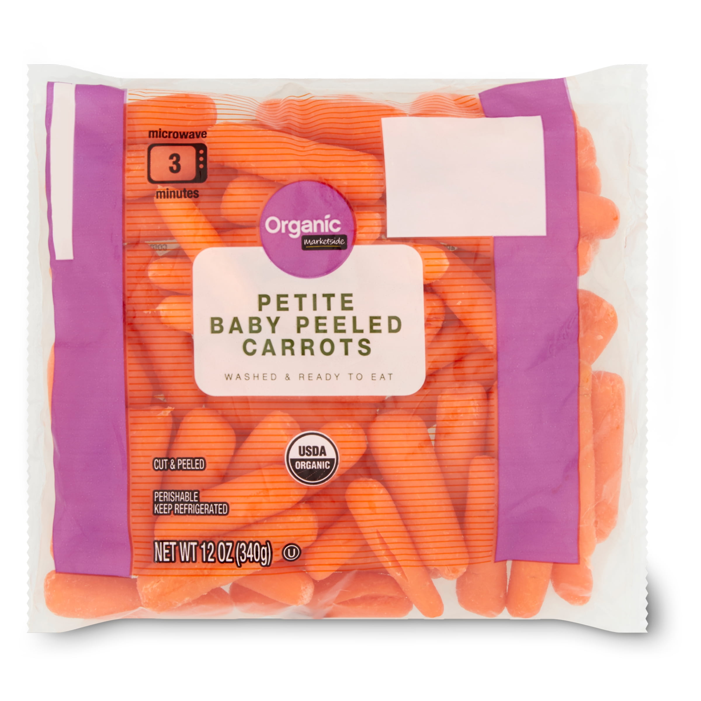 Organic Marketside Petite Carrots, 12 oz Bag