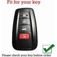 thumbnail image 2 of Key Fob Cover Compatible with Toyota Highlander Camry C-HR RAV4 2018-2026 4 Button Keychain Case Holder Protector,4 Button Black, 2 of 6