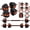 Red, variant on SQUATZ 70 lb Adjustable Dumbbell Set, 4-in-1 Home Gym Weight Set with Kettlebell, Barbell Connector & Push-Up Handles, Octagonal Weights for Strength Training