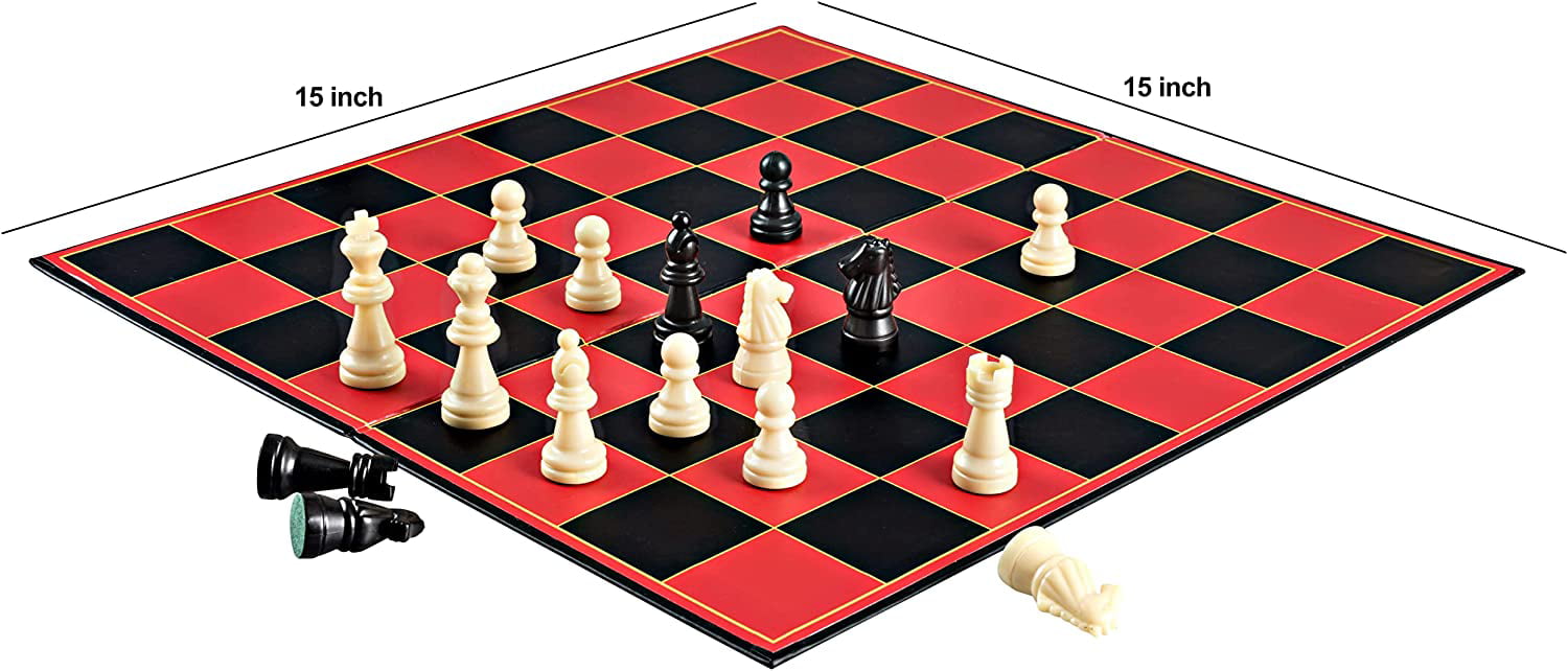 Point Games Classic Chess Set 15” Folding Chess Board Game for
