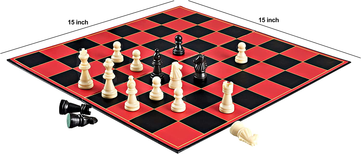 Point Games Classic Chess Set 15” Folding Chess Board Game for Kids &  Adults Strategy Games