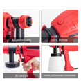 thumbnail image 4 of 500W Electric Spray Gun 1000ML Household Paint Sprayer Flow Control Easy Spraying Adjustable Nozzle For Furniture/Walls/Fences ,User-Friendly Design, 4 of 5