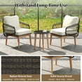 thumbnail image 6 of Gymax 3 Piece Patio Chair Set Wicker Chair & Side Table Set w/ Soft Cushions & Tempered Glass Tabletop, 6 of 10