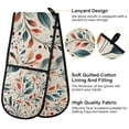 thumbnail image 2 of Yayeee Double Oven Mitt Kitchen Heat Resistant Baking 35" x7" Quilted Glove, Beige Whimsical Leaves, 2 of 6