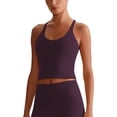 thumbnail image 2 of IDOPIP Womens Cross Back Athletic Tank Tops with Bulit in Bra V Neck Longline Sports Gym Bra Workout Yoga Pilates Tops, 2 of 5