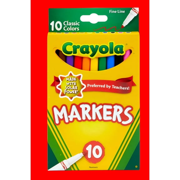 Crayola Classic Fine Line Markers Assorted Colors 10 Count (Pack Of 2)