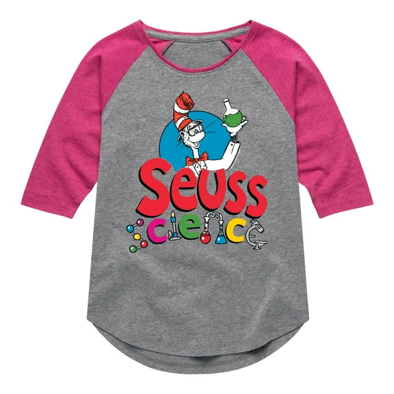 The Cat in the Hat - Seuss Science - Toddler And Youth Girls Raglan Graphic T-Shirt