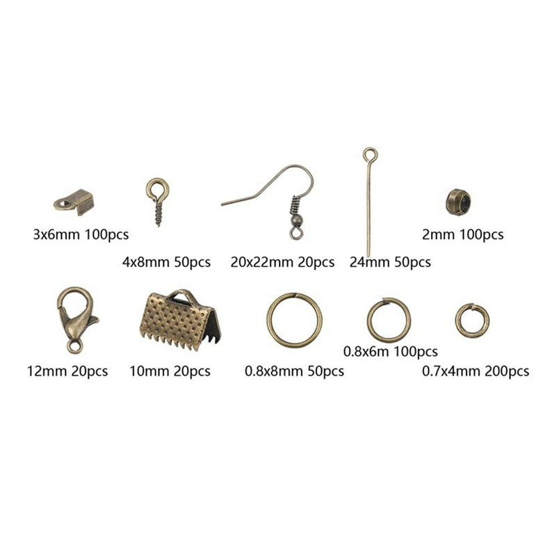Jewelry Findings Set, Jewelry Making Kit, Lobster Clasps, Jump Rings,  Ribbon Ends, Ribbon Clamp Crimps, Bead Caps, Pins, Hooks, Hoops 