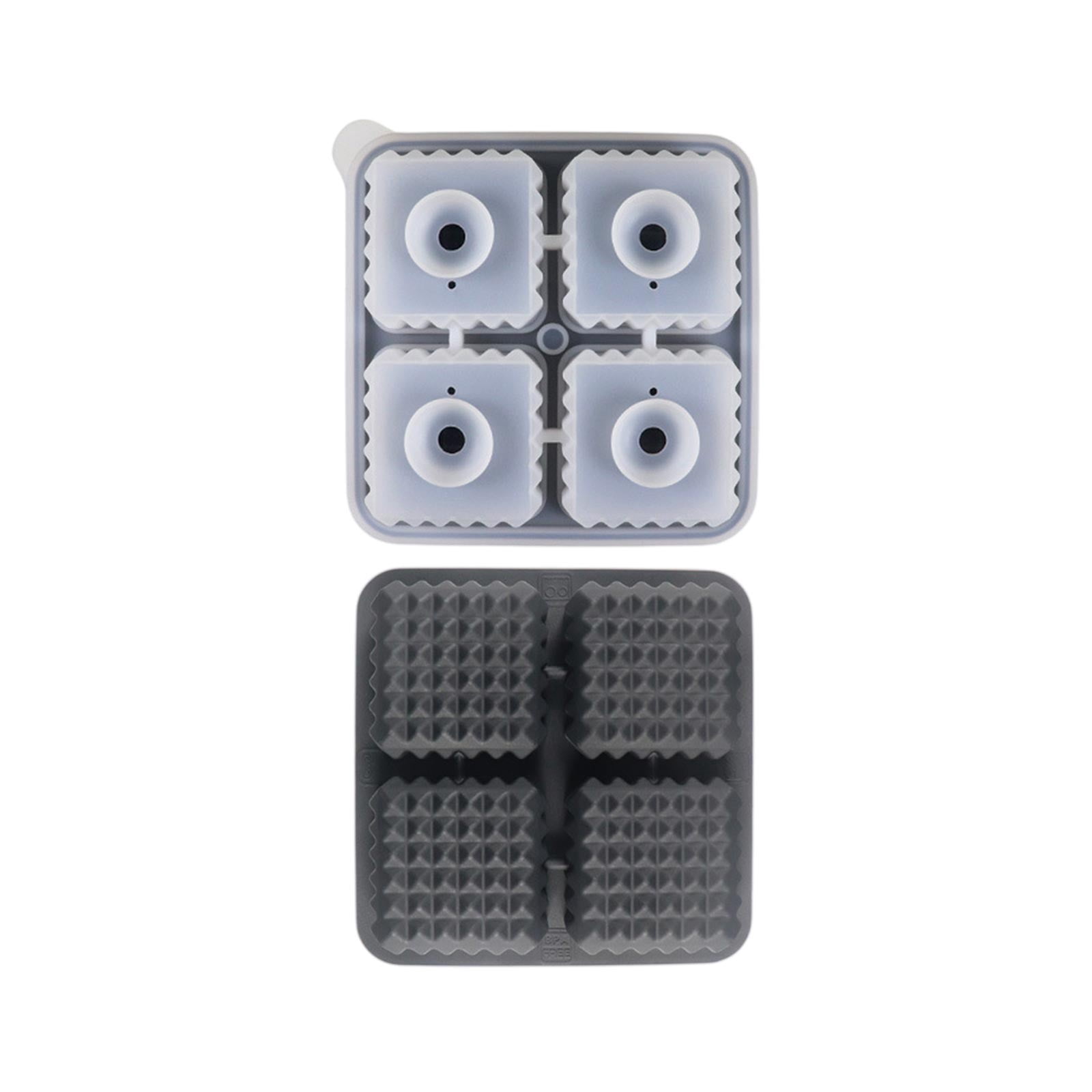 Werulen 5Pcs Large Size Silicone Ice Mold Flexible Reusable Easy Release Clean,Whiskey Cocktail Bourbon Beverage Drink Making,Square Ice Tray,Ice Making Mold,Bar Kitchen Freezer Tool