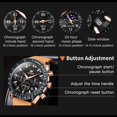 thumbnail image 5 of OLEVS Mens Watches Waterproof Sport Military Watch for Men Multifunction Chronograph Analog Quartz Wrist Watches Luminous Fashion Calendar Leather Strap, 5 of 9