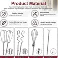 thumbnail image 5 of Hand Mixer Attachments Beater,Whisk,Blending Rod and Dough Hooks, Stainless Steel Hand Mixer Accessories for, 5 of 5