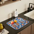 thumbnail image 5 of Yayeee Dish Drying Mat for Kitchen Counter 16" x 18" Microfiber Super Absorbent Coffee Decorative Pad, Modern Color Circle, 5 of 9