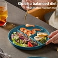 thumbnail image 4 of Portion Control Plate For Adults Weight Loss, Round Bariatric Portion Control Plate, Reusable Wheat Straw Divided Plate With 3 Compartments, Dishwasher & Microwave Safe (4 Pcs), 4 of 7