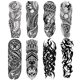 thumbnail image 1 of Falso tótem manga tatuajes pegatinas brazo completo tribal tótem tatuajes temporales mangas para adultos niños mujeres maquillaje 8 hojas, 1 of 1