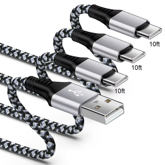 Charging Cable 10ft,3PACK AILKIN Type C Charger Usb A to Usb C Cable 10ft Usb Cable Type C Charger High Speed Android Phone Charger Cord Type C Fast Charging