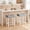 White + grey cushion, variant on Industrial Bar Stools Set of 2 — 24-Inch Height, Ergonomic Saddle Seat & Heavy-Duty Metal Frame, Easy Assembly for Kitchen or Bar (Black)