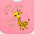 thumbnail image 4 of Inktastic My Grandpa Loves Me- Cute Giraffe Boys or Girls Baby Bib, 4 of 4