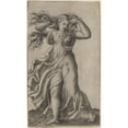 thumbnail image 2 of Marcantonio Raimondi 16x24 Gold Ornate Framed and Double Matted Museum Art Print Titled - Woman Pulling Her Hair (1520-1525), 2 of 4