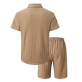thumbnail image 4 of toraway Autumn Men's Suits Regular Fit 2 Piece Mens Spring and Summer Leisure Sports Comfortable Breathable Sweat Absorbing Short Sleeved Shorts Two Piece Set XL, 4 of 4