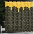 thumbnail image 3 of Ambesonne Honey Shower Curtain, Honeycomb Dripping Beehive, 69"Wx84"L, Yellow Grey, 3 of 4