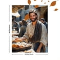thumbnail image 3 of Qisvanset Framed Canvas Wall Art 12x16 Inch Bread Fish Jesus Feeds Boho Watercolor Gift Art, 3 of 5