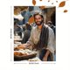thumbnail image 3 of Qisvanset Framed Canvas Wall Art 12x16 Inch Bread Fish Jesus Feeds Boho Watercolor Gift Art, 3 of 5