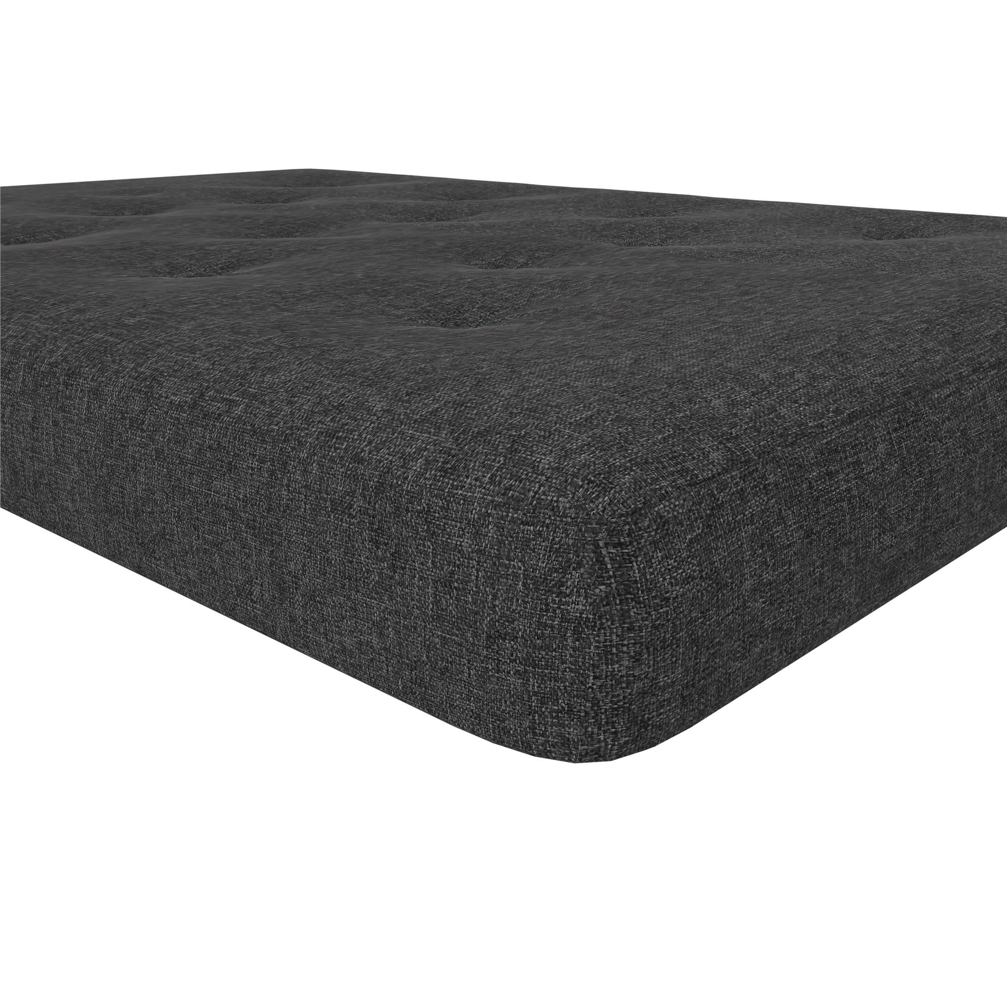 DHP Trule 6-Inch Bonnell Coil Futon Mattress, Polyester Linen, Full, Dark Gray