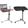 thumbnail image 4 of FCH 25.2 Inch Rolling Adjustable Multifunctional Lifting Computer Desk, Tilting Desktop, Sit Stand Laptop Desk TV Tray for Bed Sofa Hospital Reading Eating, Black, 4 of 18