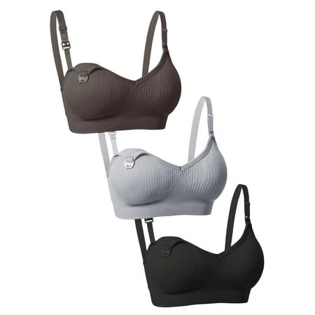 Women s 3 Piece Nursing Bras for Breastfeeding Comfortable Wireless Bra Sleeping Maternity Bra