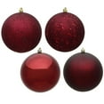 thumbnail image 1 of 4.75 in. Burgundy 4 Finish Assorted Color Christmas Ornament Ball - 4 per Box, 1 of 1