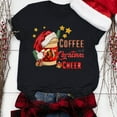 thumbnail image 3 of Gibobby Camiseta Navideña De La Mujer Camiseta de manga corta con estampado de taza de café de Navidad para mujer, camiseta divertida de Navidad(Negro,XG), 3 of 5