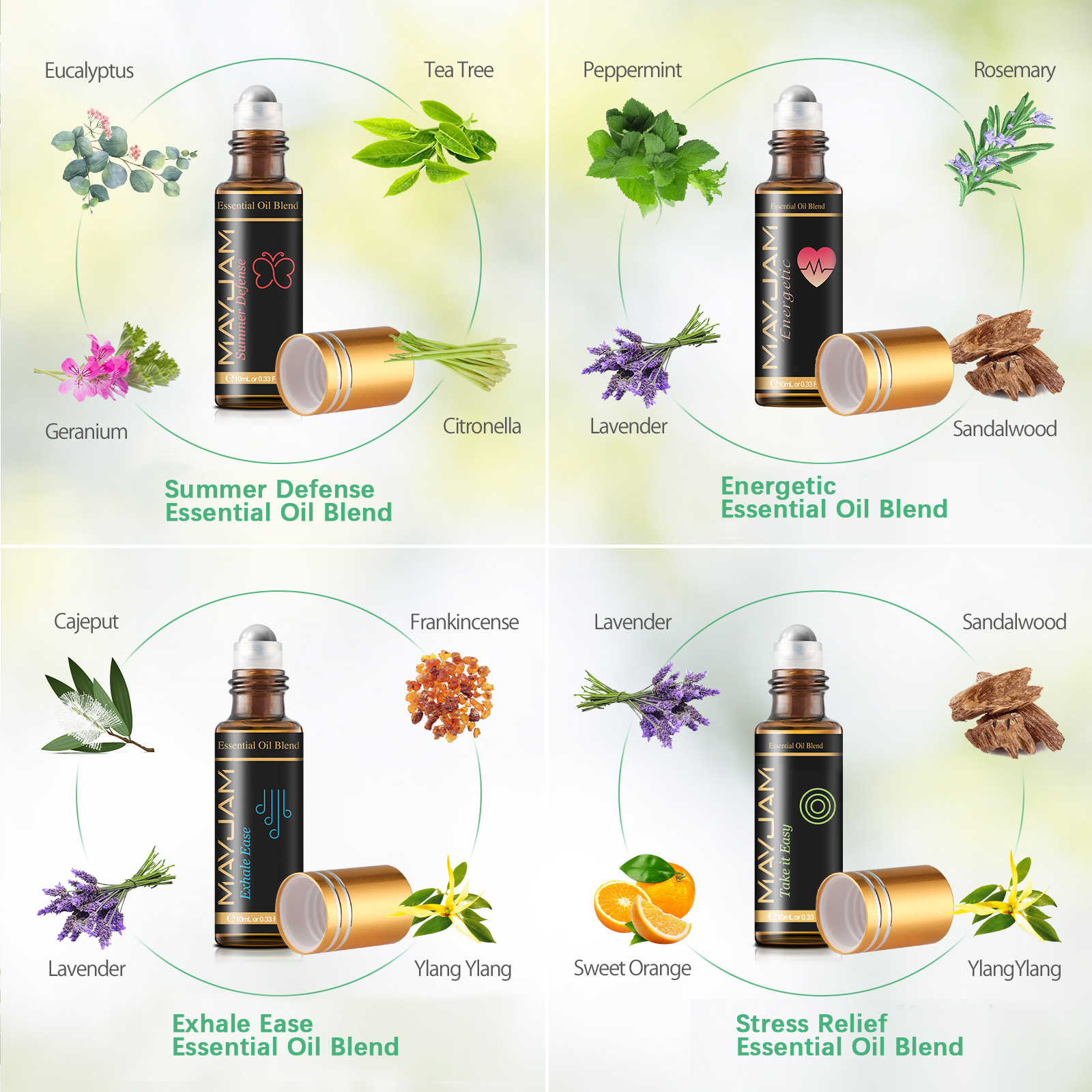 MAYJAM 28pcs Essential Oils Gift Set, Lavender, Jasmine, Organic Aromatherapy Essential Oils for Diffusers for Diffuser for Skin & Hair Care Relaxation, Humidifier